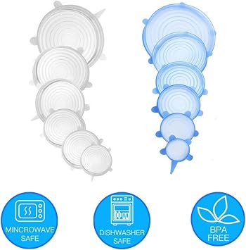 12 Pcs Silicone Lids Food Covers, Silicone Stretch Lids Food Covers, 6 Different Sizes Rotundity Silicones Bowl Cover, Refrigeratorable Microwave Bowl Lid Cutlery Lid