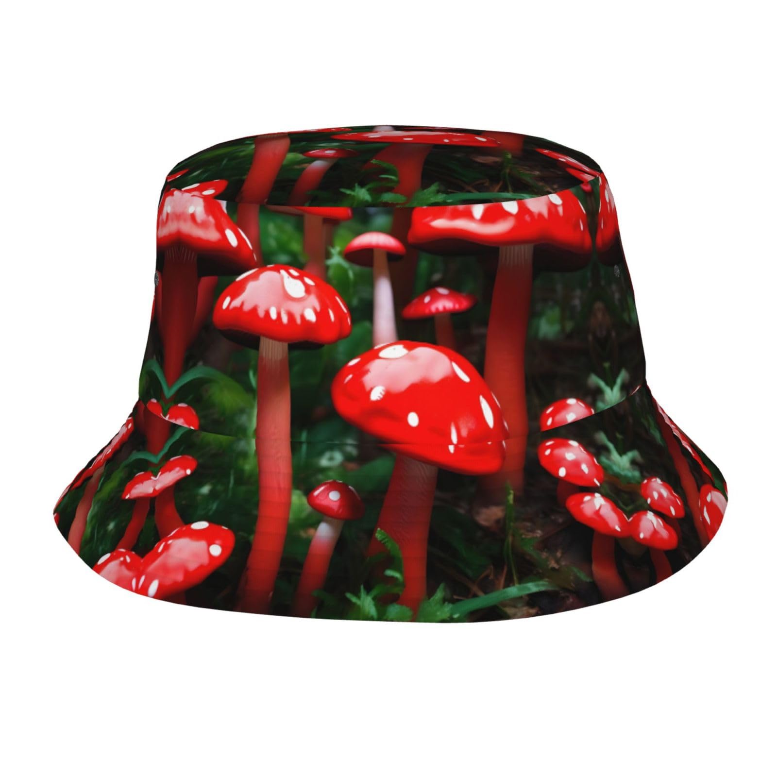 HJLUUFT Sombrero de pescador elegante y ligero de hongos rojos, para hombres y mujeres, perfecto para actividades al aire libre