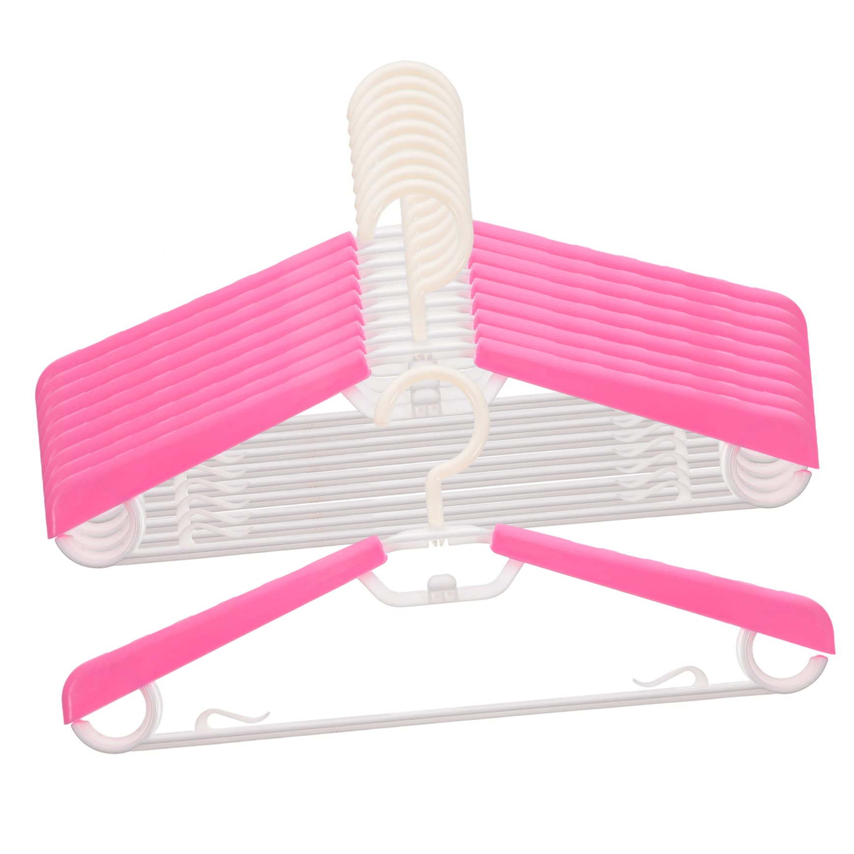 Verstellbare Kleiderbügel 10 Stück aus Abs, 16 bis 23 Zoll, Rosa