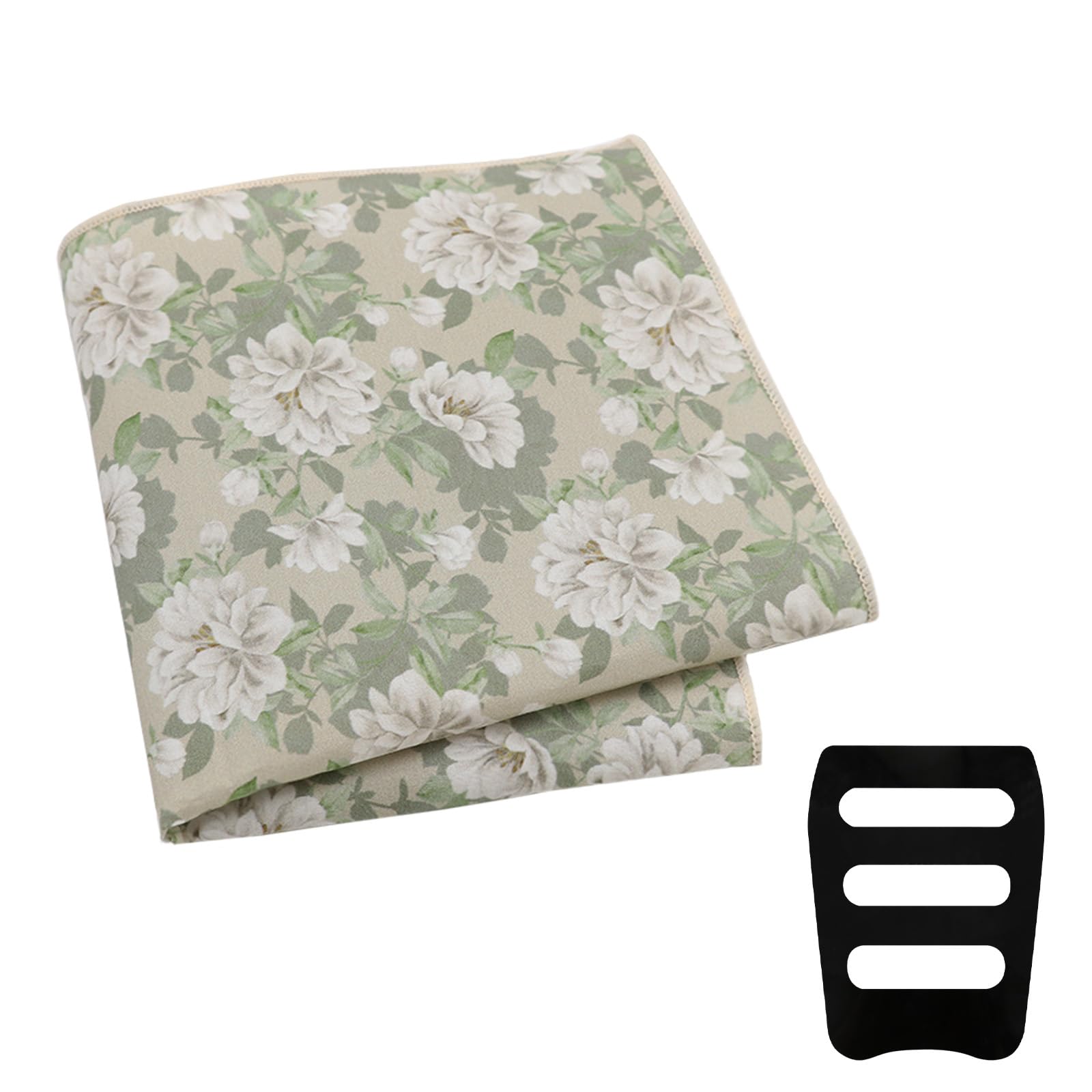 Floral Pocket Squares for Men with Holder Printed Flower Mens Handkerchief Cotton Suit Pocket Hanky for Wedding