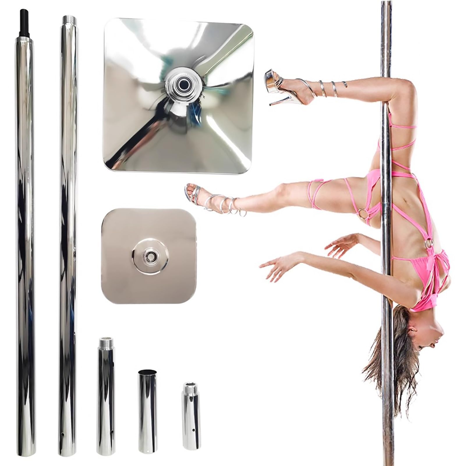 AYCDL Stripper Pole Portable Friendly Pole Dance Pole,Competition Square Dancing Poles,Professional 7.4ft-9ft Fitness Stripper Pole Equipment