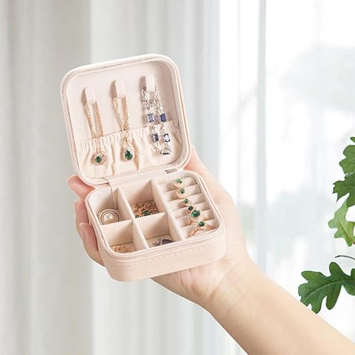 Miniatura 4 de UJHAW Estuche de joyería de viaje, caja organizadora de joyas, organizador de joyas, organizador de viajes, organizador de joyas pequeño,
