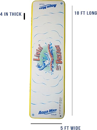 Vista 3 de Rave Sports Inflatable Aqua Mat, Platform and Swim Dock with Dropstitch PVC Construction