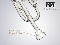 Vista 4 de Triumph - Trompeta Bb, instrumento de latón, juego de trompeta estándar para estudiantes principiantes con estuche rígido, aceite de válvula, kit