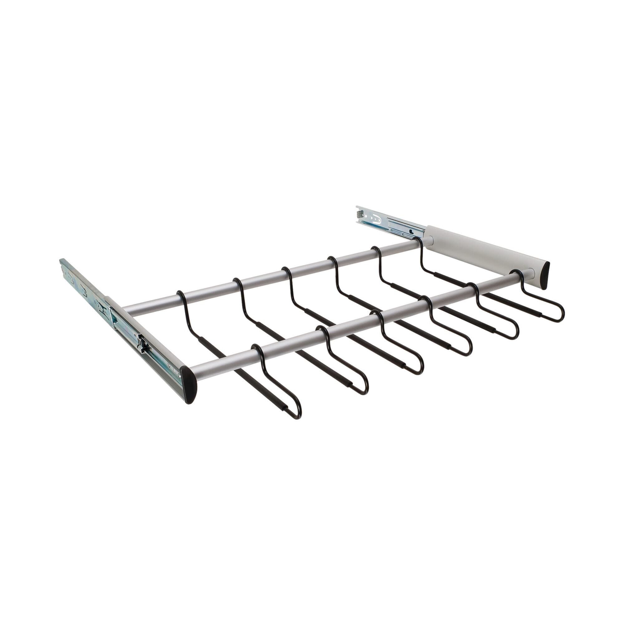 Brixwell QINF-001 12 Hanger Pants Rack Pull Out, Full Extension Slide Matt Aluminum Finish