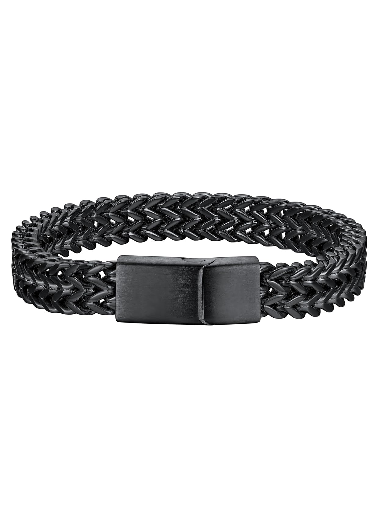 Richsteel Bracelets for Men 6mm/10mm/12mm Width Stainless Steel With Sturdy Clasp Franco Curb Chain Mens Bracelet 7.4/8.2/9 Inches Length