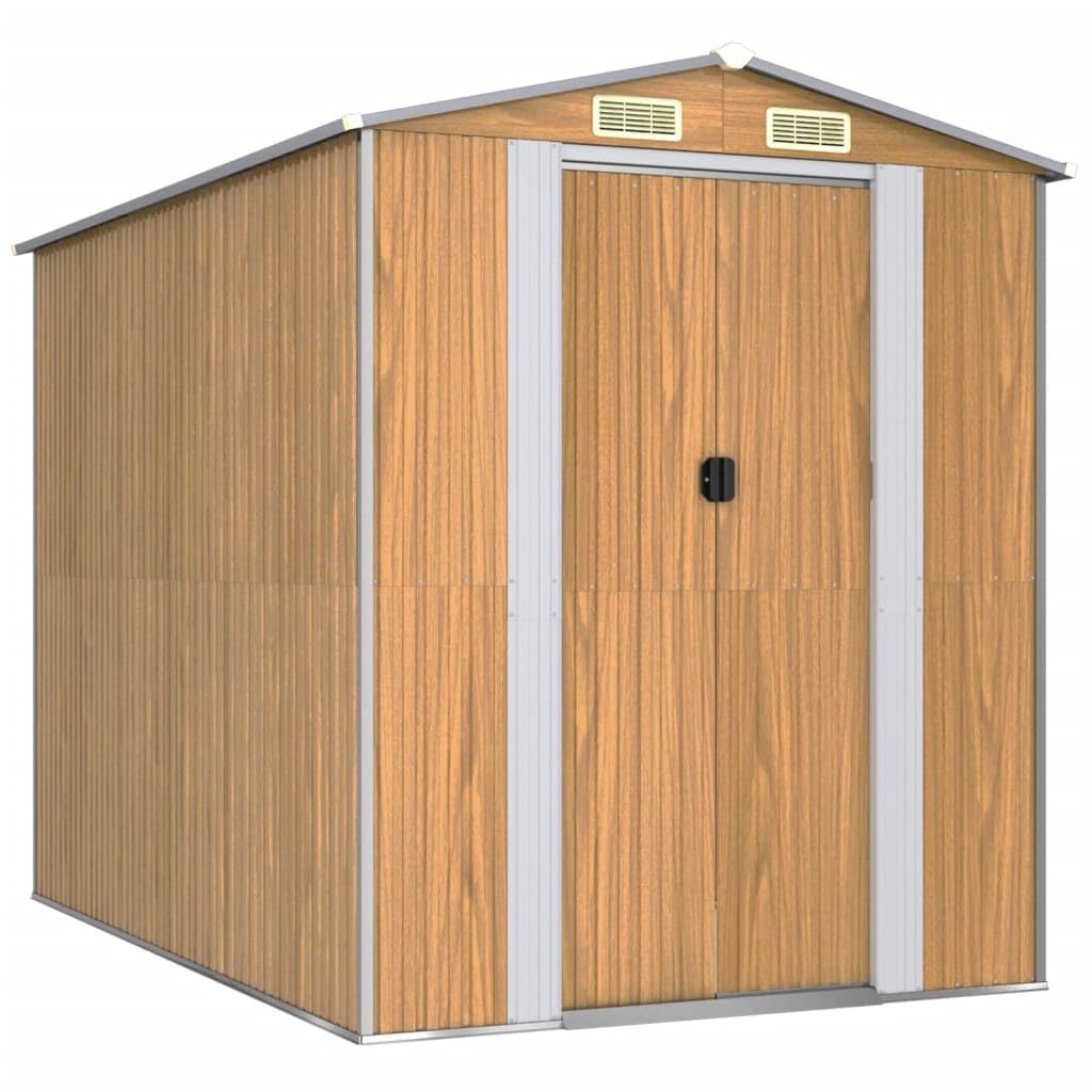 Abri de jardin en acier galvanisé Marron clair 192 x 274 x 223 cm