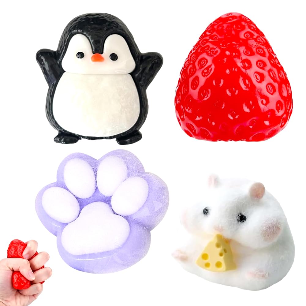 Squishy Set, Squishy Fidget Toys, Squeeze Toy Squishies Kit for Children and Adults, Stress Relief and Sensory Play, Easter Party Bag Fillers - 4pcs â image 1
