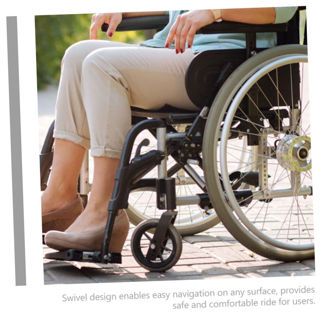 NULYLU Wheelchair Front Wheels 8 Inch Replacement Walker Wheel Bearings Lightweight Design