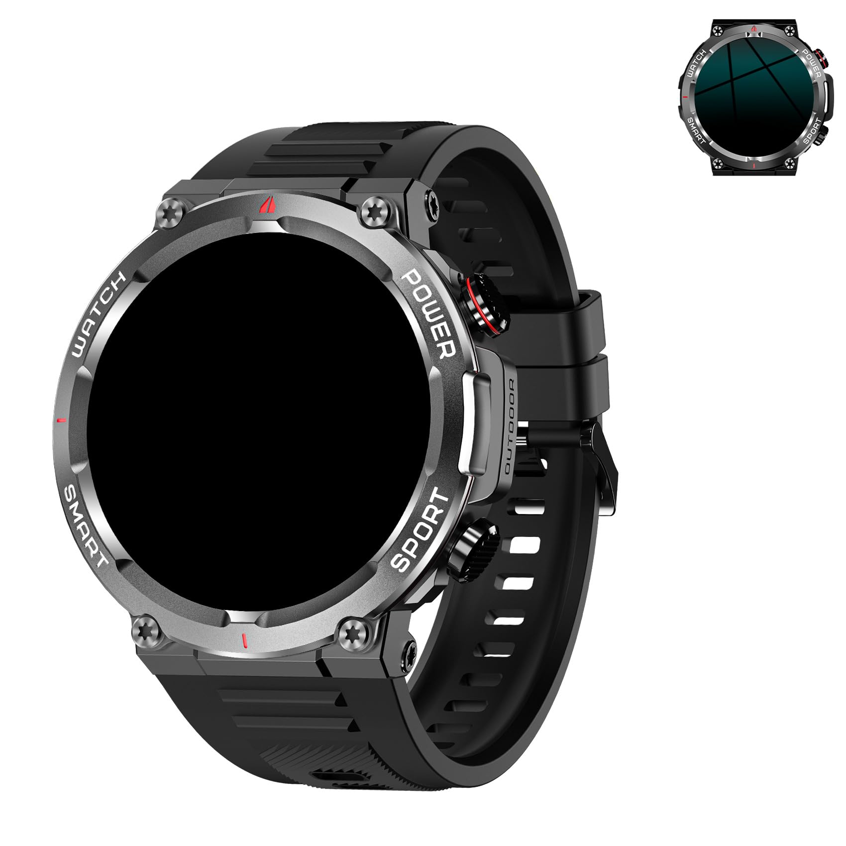 Blackview Smartwatch da uomo con GPS incorporato, orologio connesso chiamata Bluetoot 900 mAh batteria, orologio sportivo con podometro, 110+ sport, monitoraggio salute e sonno, Smart Watch per