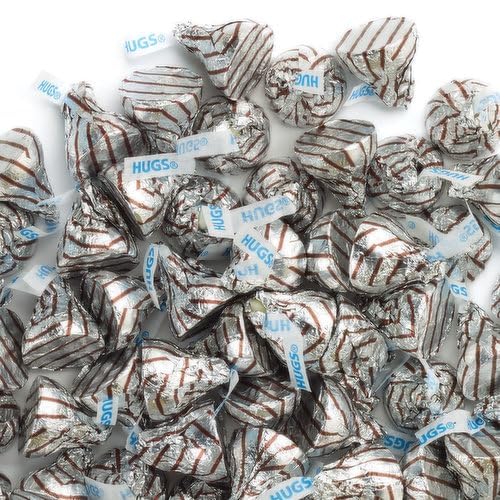 Hugs Milk Chocolate Candy Hugged by White Creme (approx 50 Pieces) 8OZ Bag