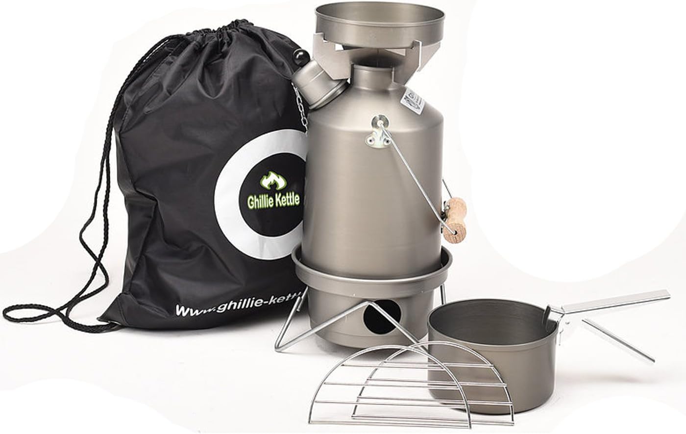 Ghillie Hard Anodized Kettle, Cook Kit & pot support - Explorer 1L