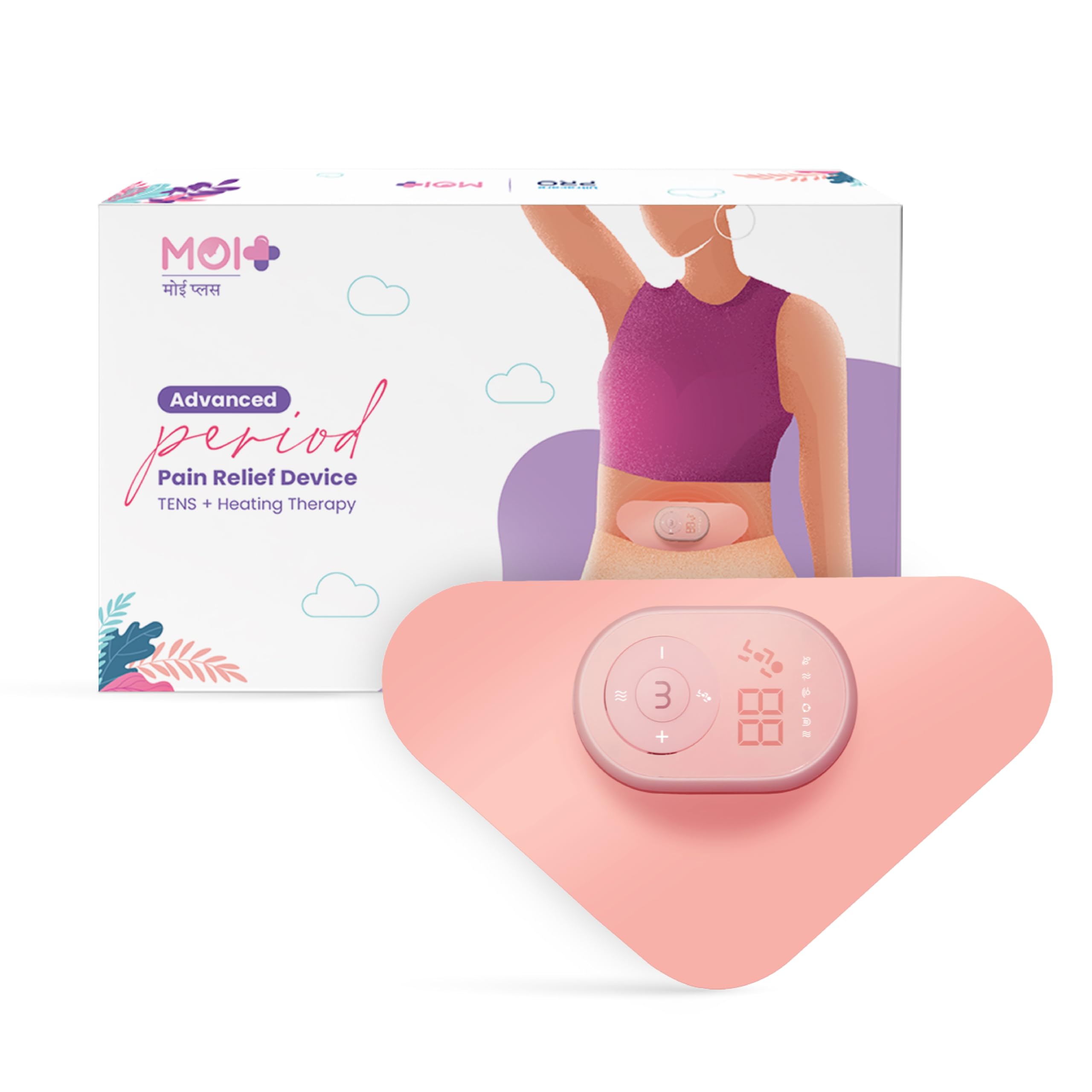 UltraCare PRO MOI Plus Advanced Period Pain Relief Device - TENS + Heating Combination - Large Surface area - Adaptable to Pelvic, Calf, Thighs, Shoulder & Neck - Safe & Easy to Use - 2 yrs Warranty (B0D3XLTK11) Amazon Price History, Amazon Price Tracker