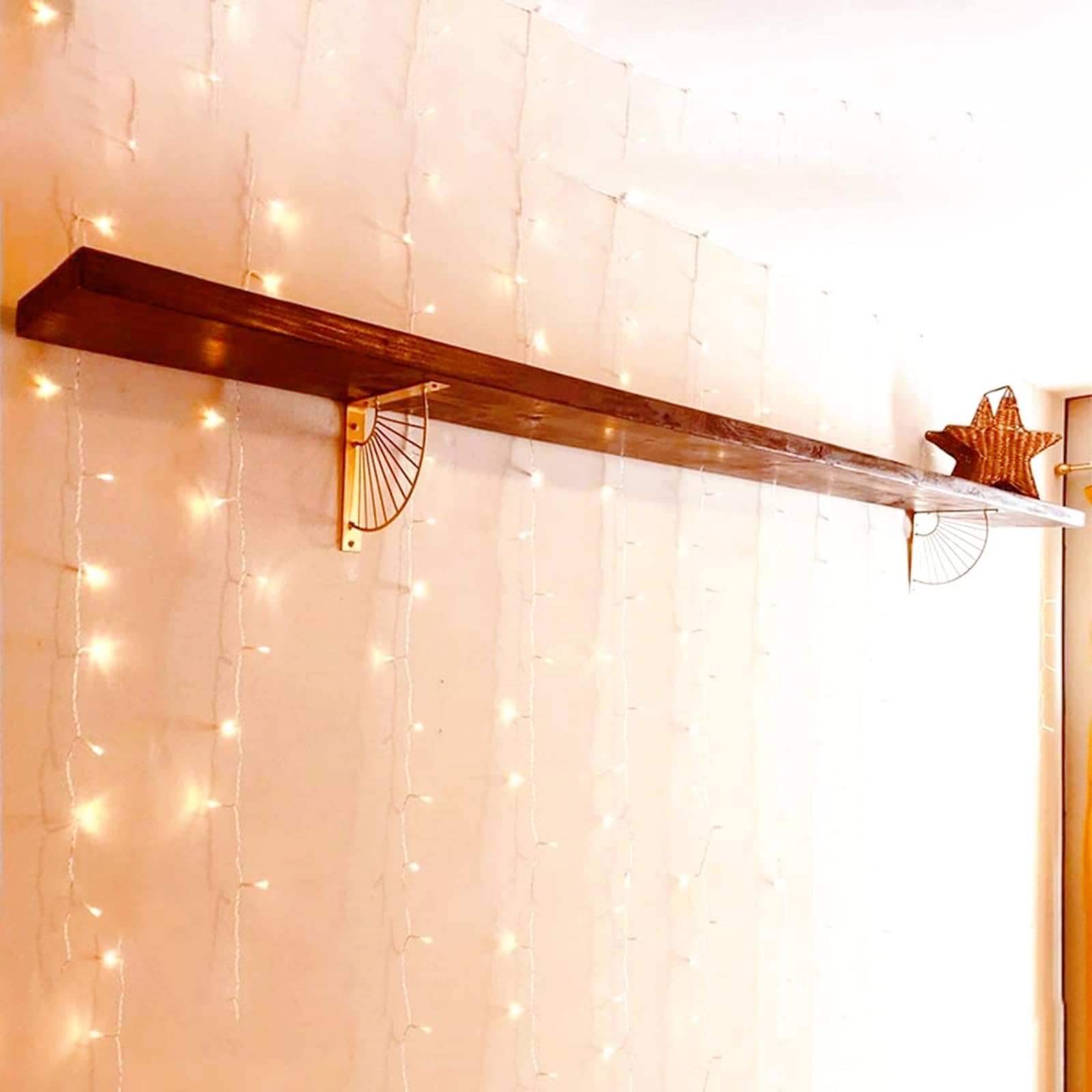 Staffe Per Mensole Angolari Dorate - 2 Pezzi Supporto Ventaglio Per Parete, Oro/Nero, Portata 6.3kg - Foto 8