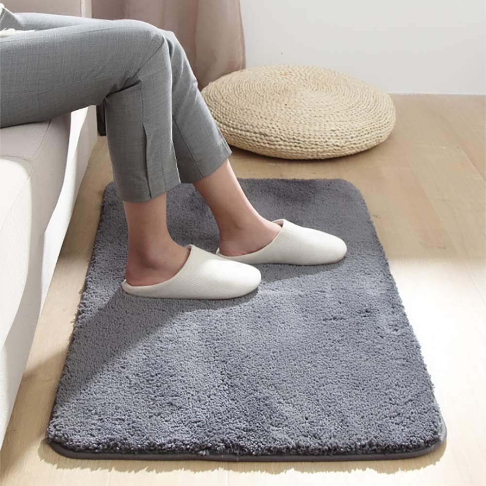 2-teiliges Super Plüsch-Badmatten-Teppichset aus Rutschfester Mikrofaser, superabsorbierender Badteppich Bad-Duschmatte Set-grau 20 x 20 Zoll + 24 x 35 Zoll