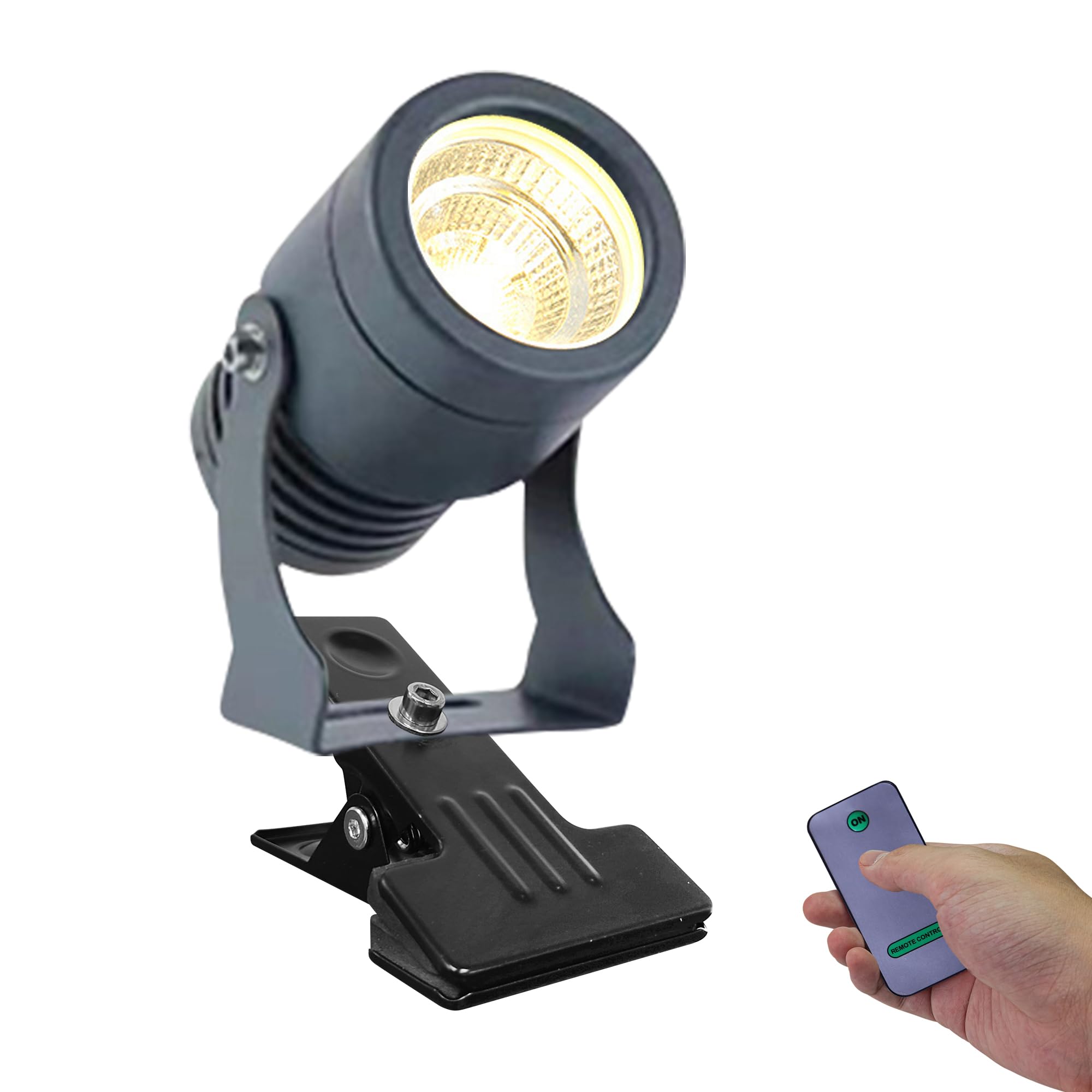 Kiven Battery Operated Spotlight with Remote,LED COB Spotlight Mini Handheld Sized Portable Outdoor Flashlight Waterproof Adjustable Zoomable Accessories/Supplies for Camping-1 Pack（3000k)