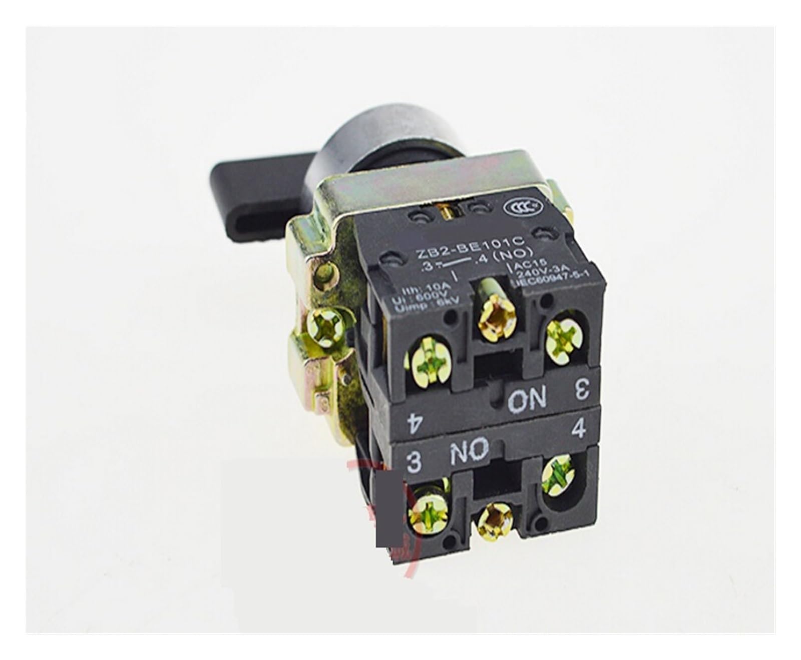 Interruptores de botón 4 Uds 22mm 240V 3A 2NO 3 Posiciones autoblocante Selector de Bloqueo Selector Interruptor de Perilla XB2-BJ33
