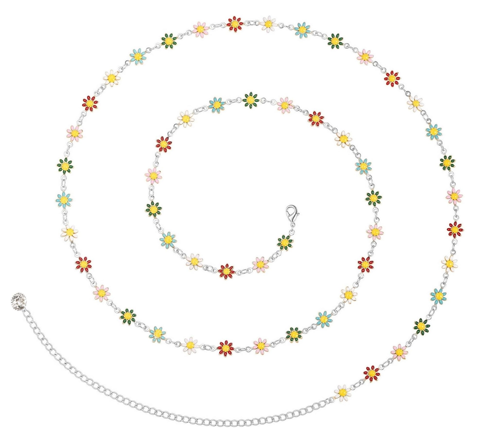 See full amazon price history chart for VAMA Adjustable Silver Multicolor Flower Waist Hip Belly Chains Kamarband Body Kamar karddhani Kamar bandh Saree Vaddanam for Girls Women VAMA Adjustable Silver Multicolor Flower Waist Hip Belly Chains Kamarband Body Kamar karddhani Kamar bandh Saree Vaddanam for Girls Women (B0D1N9CBNG) Amazon Price History, Amazon Price Tracker