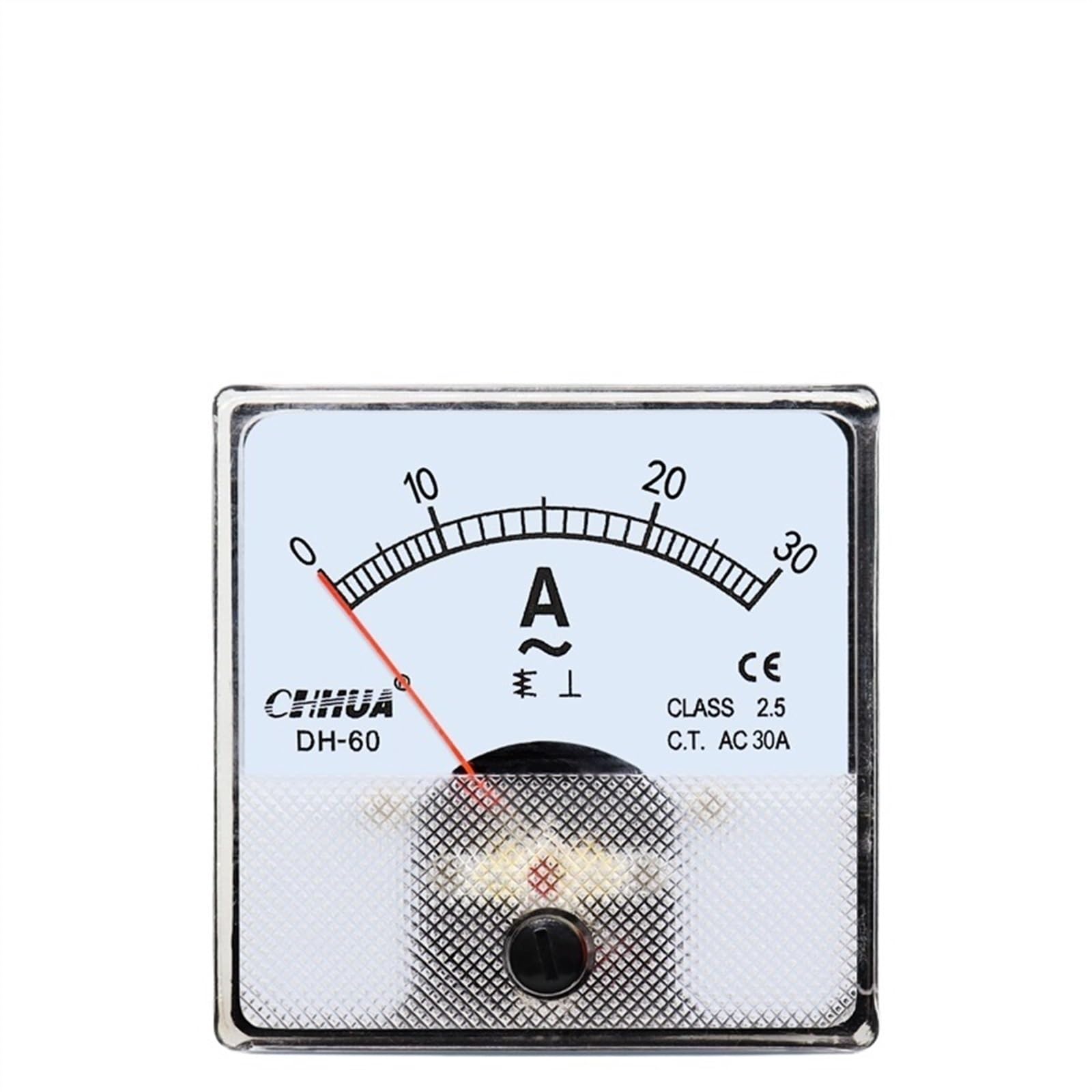 Ampèremètre analogique DH-60 AC, 1A 2A 3A 5A 10A 15A 20A 30A 50A 30/5 50/5 (Color : AC, Size : 15A_60X60MM)