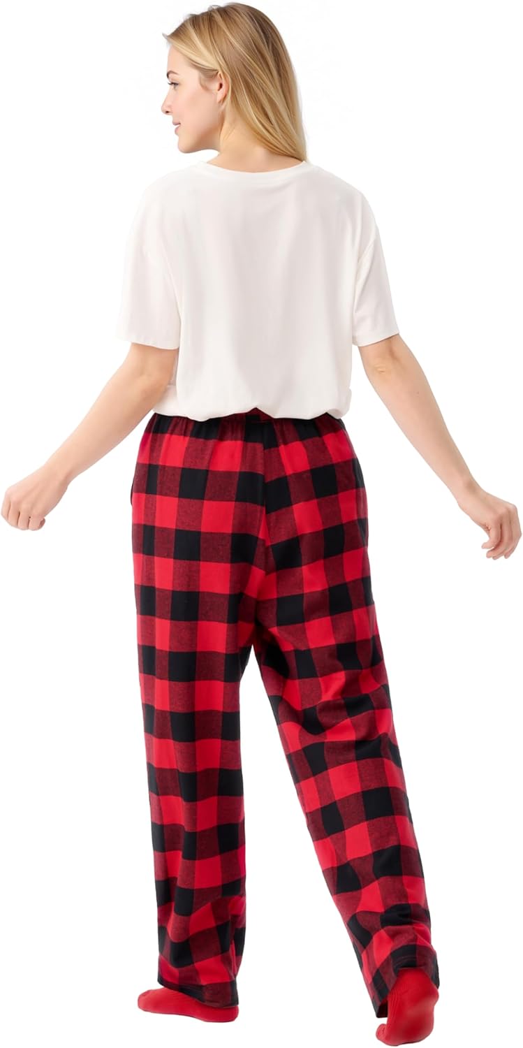 Giggling Getup Christmas Pajamas for Women Lounge Pants Soft Comfy Pj Bottoms Sleepwear with Pockets&Drawstring Plaid - Image 3
