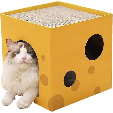 Amazon 爪とぎキャットハウス 猫 爪とぎ 段ボール 猫 ベッド つめとぎ ダンボールハウス 通気 丈夫 ストレス解消 組立簡単 落書き柄 Uligota 爪とぎ 通販