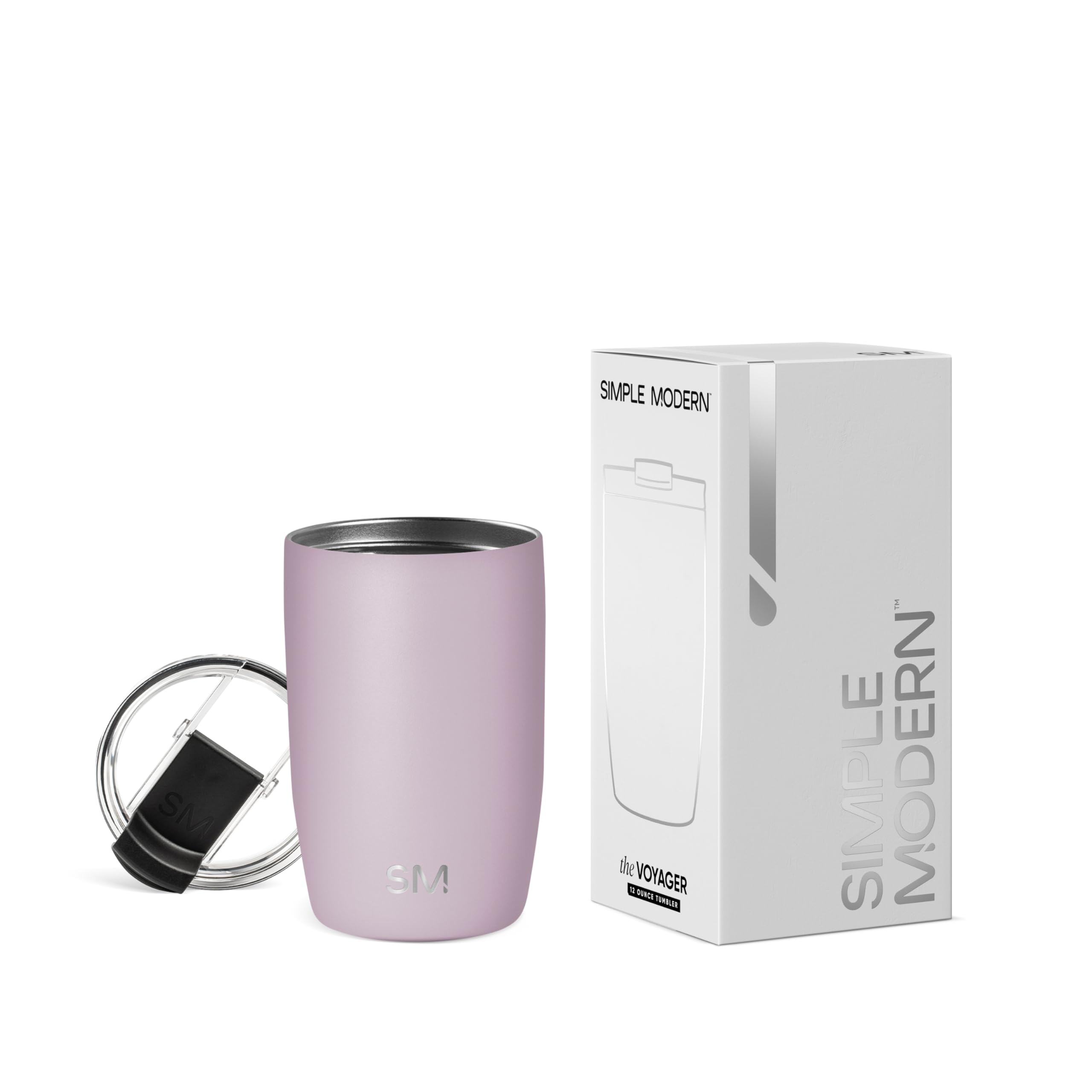 Simple Modern Travel Coffee Mug Tumbler with Flip Lid | Reusable Insulated Stainless Steel Cold Brew Iced Coffee Cup Thermos | Gifts for Women Men Him Her | Voyager Collection | 12oz | Lavender Mist