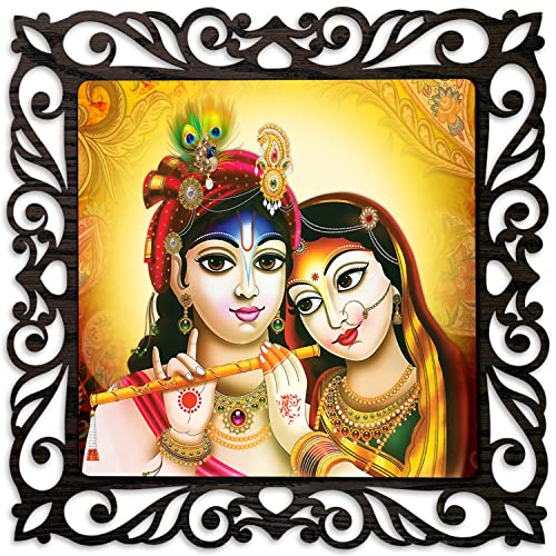 Image of Casa Rica Photo Frame Painting Wall Hanging home decoration for Wall, Living /Bed Room, Lobby(12inch x12inch) Laser Cut(Multicolor) (Radha Krishan)