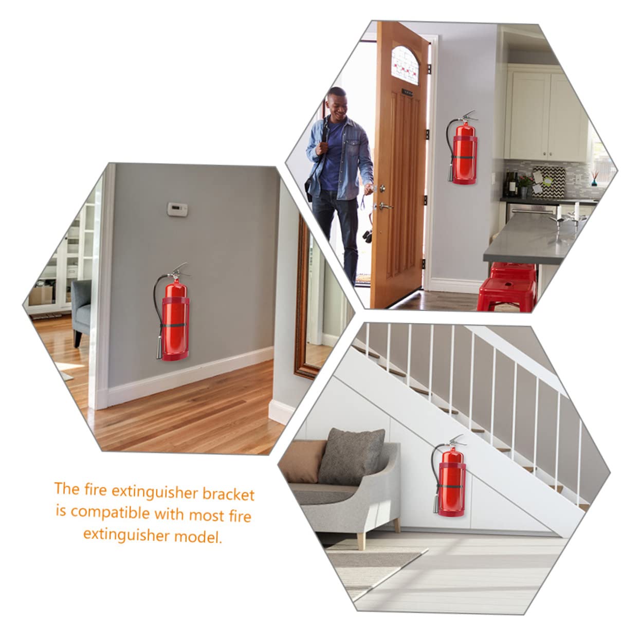 CLISPEED Soporte para Colgar Extintores de Incendios de Acero Rojo, Soporte de Pared Resistente Alta Durabilidad para Barco y Hogar