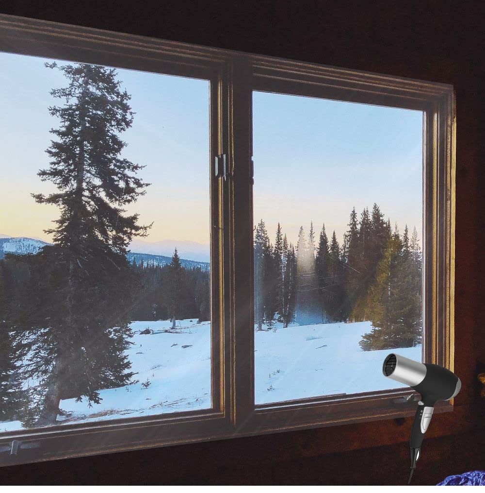 Window Insulation KIt Heat Blocker - Maintain House Temperature Window Insulation Film 2PACK - Thermal Window Film Double Glazing Clear View - - 5x6 Ft Size, Self Adhesive, UV Blocking