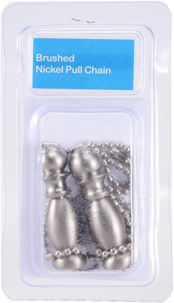 uxcell 2pcs Nickel Lighting Pendant, Pull Chain Extension with 12 Inch Long Pull Chain for Table Lamp