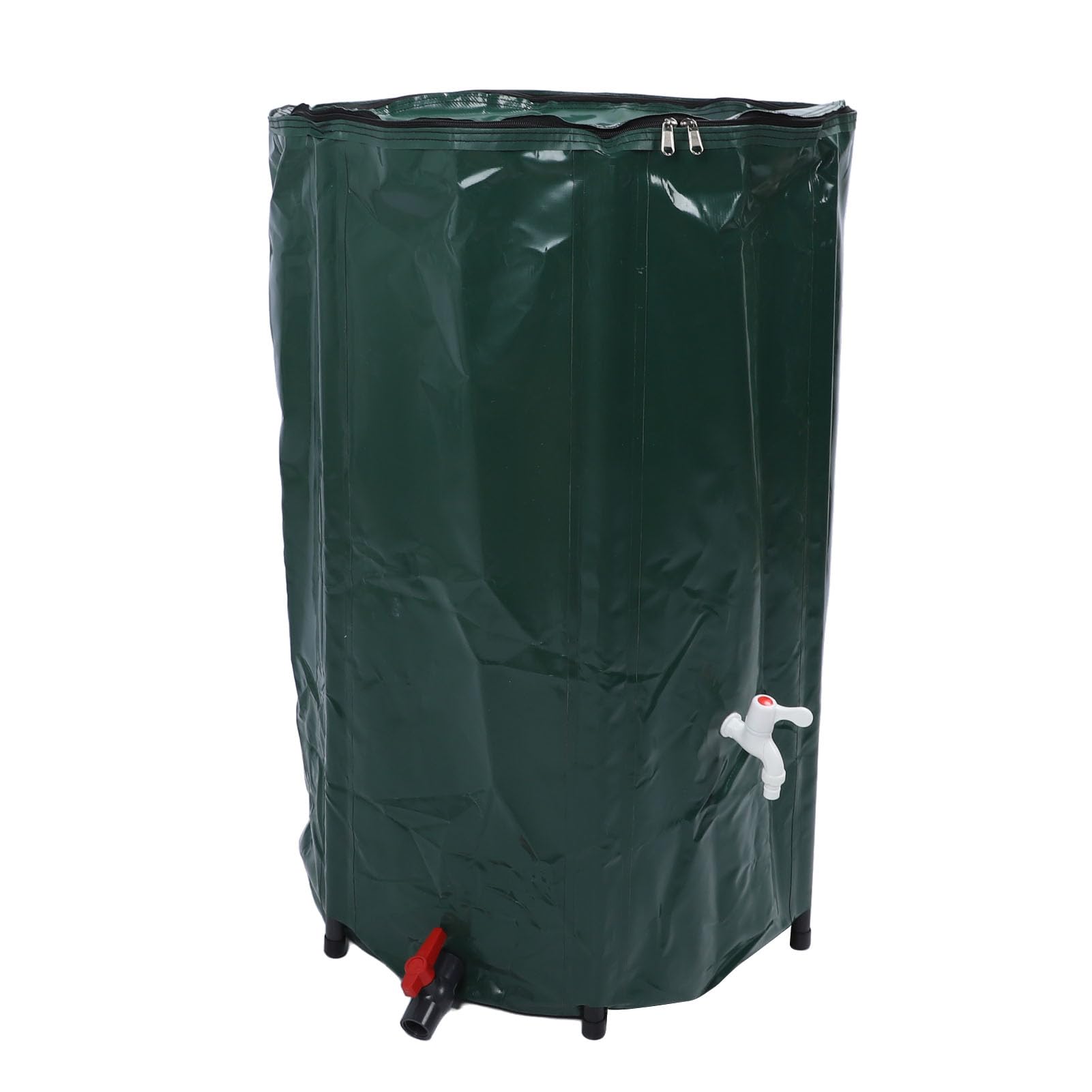 Fdit Bidone Pieghevole per Acqua Piovana, Portatile di Raccolta Dell Acqua | PVC e Nylon Resistenti, Ø80 Cm, H98 Cm, Antigraffio, Facile da Trasportare, con Rubinetto e Troppopieno