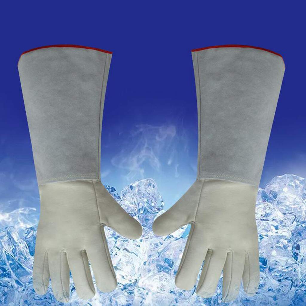 Gantelets de Travail de Jardinage, Gants de Travail, congélateur isolé en Cuir for Temps Froid, Grand Travail -36 cm