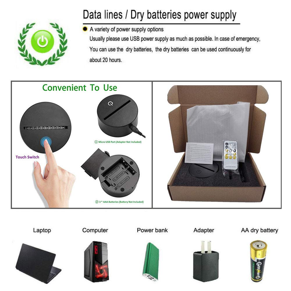 Illusion 3D Piano LED Lampe Art Déco Lampe Lumières LED Décoration