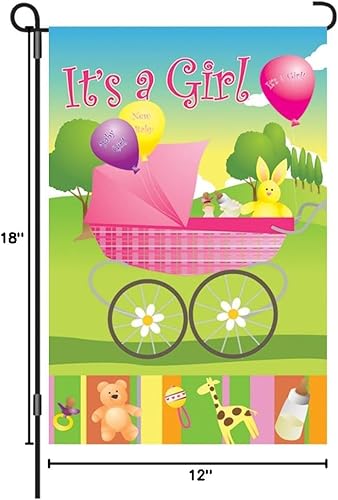 Miniatura 2 de Premier 51475 Garden Brilliance Flag, Rock-A-Bye Baby Girl, 12.0 x 18.0 in