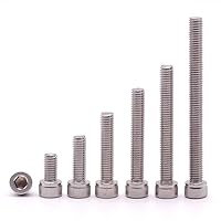 Vista 4 de Tornillos de cabeza hueca de acero inoxidable 304 18-8 de 1/4 a 20 x 3/4 pulgadas, accionamiento hexagonal Allen, cobertura de rosca completa