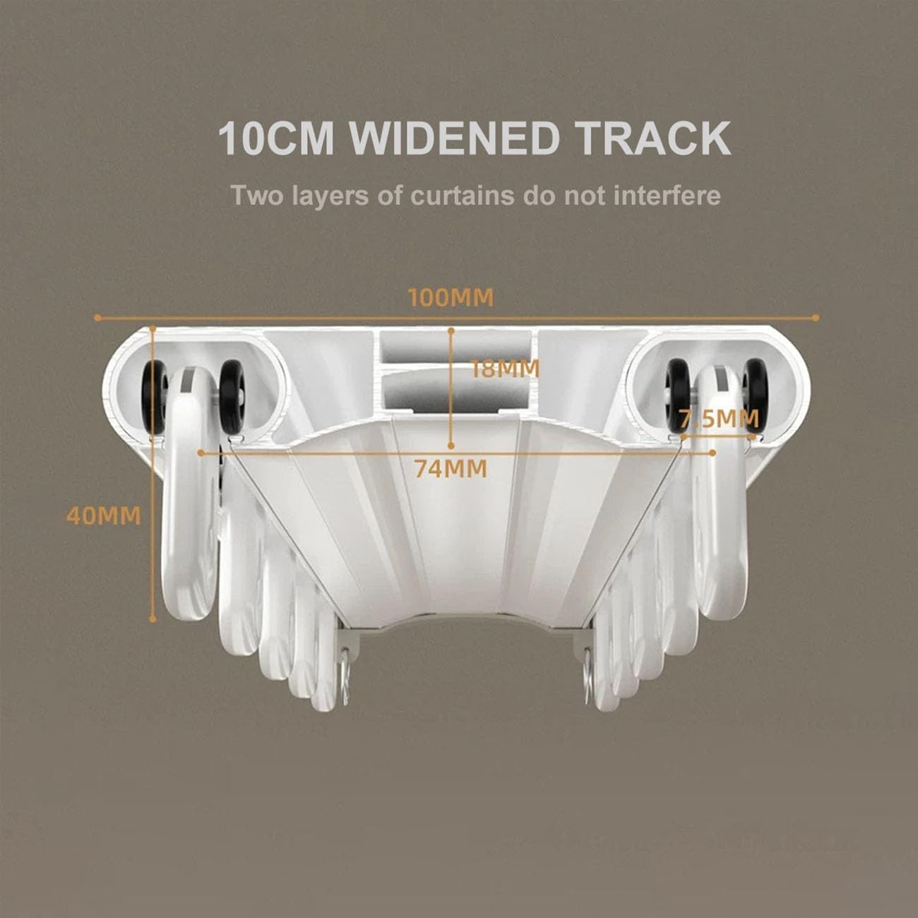 Riel De Cortina De Techo Doble, Riel De Cortina Silencioso Oculto Resistente con Accesorios, Apto para Sala De Estar Y Baño(White,210cm/82.7in)