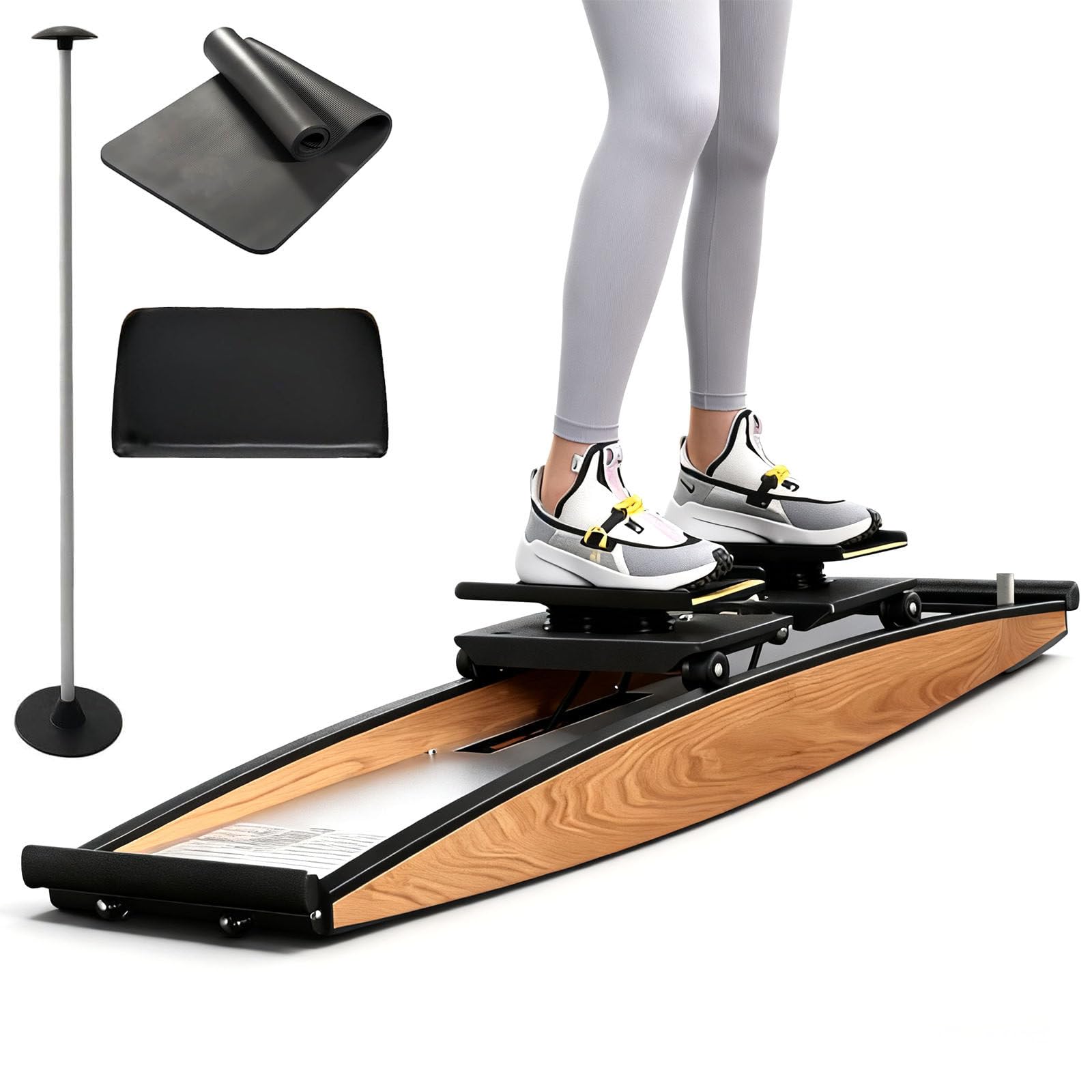 Máquina de esquí: simulador de resistencia ajustable para cardio de cuerpo completo, equipo de fitness de bajo impacto para uso doméstico y gimnasio, ideal para entrenamientos de piernas y núcleo