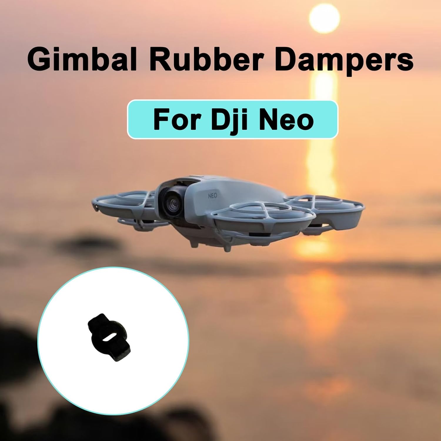 Gimbal Rubber Damper Replacement For Dji Neo Gimbal Shock Absorption Rubbers Dji Neo Gimbal Vibration Dampers Drone Accessories Black(5Pcs)