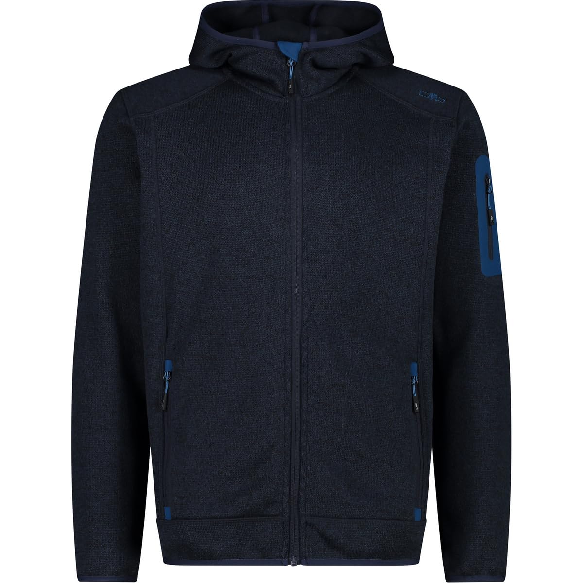 CMP męska kurtka Knit-Tech ze stałym kapturem, B.Blue-Petrol, 50