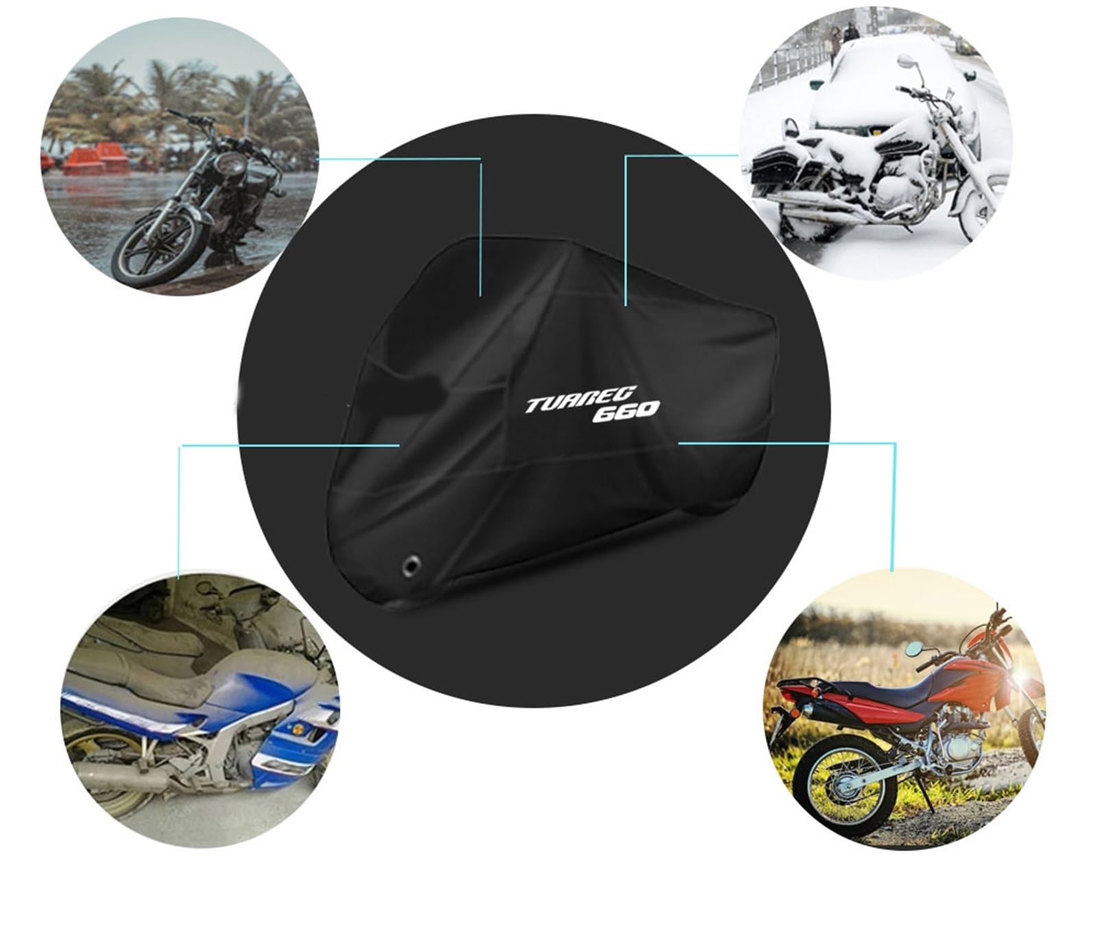 Für Aprilia Tuareg 660 Tuareg660 Motorradabdeckung -Schutz Staubdicht Schneedicht Outdoor Wasserdicht Regen