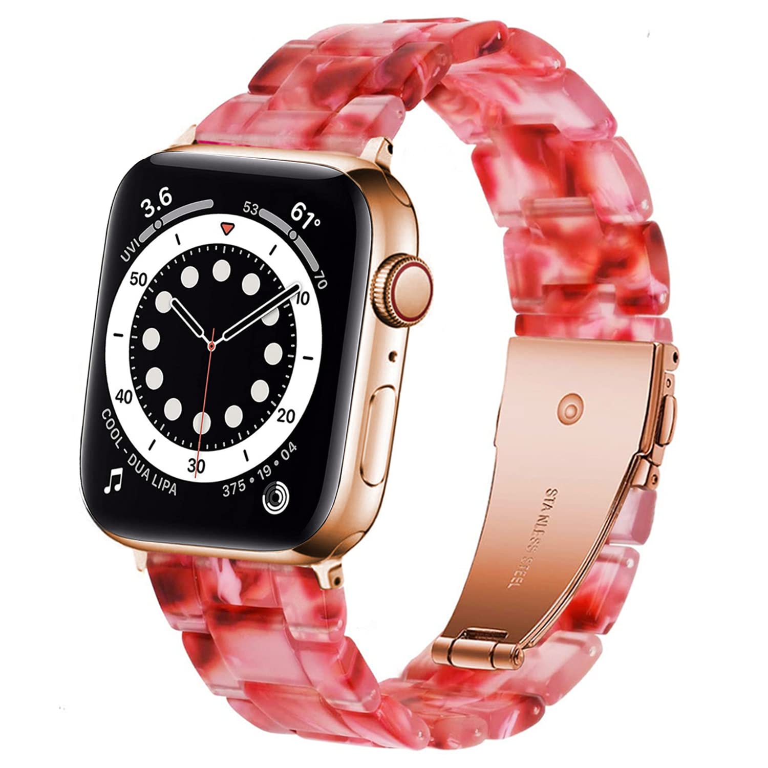DEALELE Bands Compatible with Apple Watch 49mm 46mm 42mm 45mm 41mm 44mm 40mm 38mm, Colorful Resin Replacement Strap for iWatch Series 10/9 / 8/7 / 6/5 / 4/3 / Ultra/SE Women Men — view 34