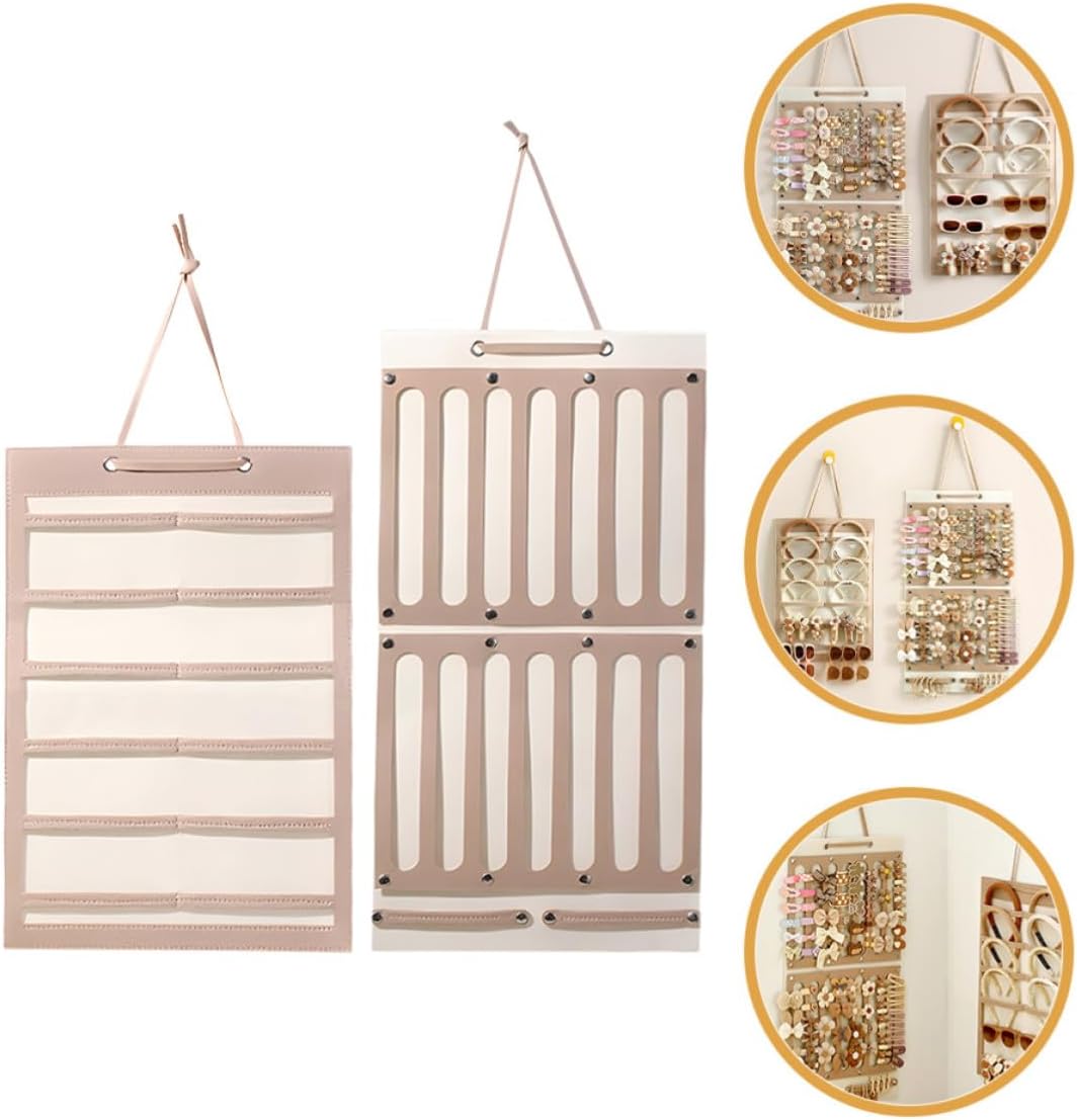 Amosfun 2pcs Wall Hanging Hair Bow Organizer with Felt Material and Simple Structure, Convenient Hair Bow Hanging Rack for Festival and Party Storage