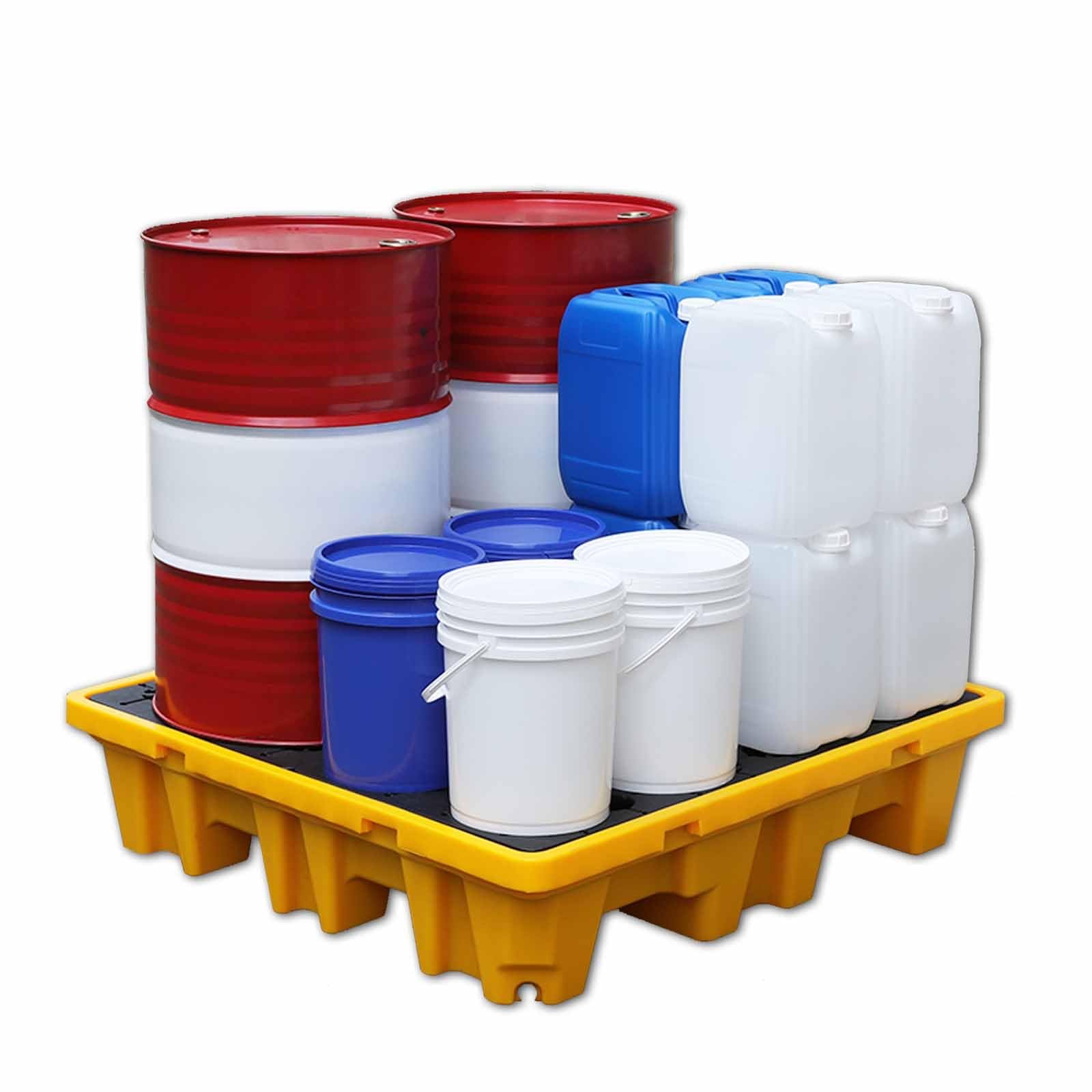 QUSYZD Stackable Polyethylene Spill Containment Tray for Oil Drums, 10,000 Lbs Capacity, Industrial Spill Pallet with Drain, 130x110x30cm, Durable and Efficient Spi,130x68x30cm