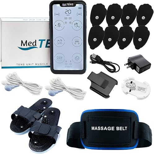 Dispositivo de máquina Tens Unit 24 modos de masaje, estimulador muscular para la parte inferior de la espalda, cuello, hombro, alivio del dolor,