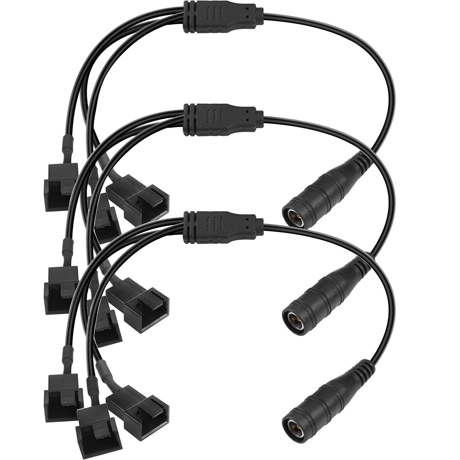 3 Cavi Alimentazione Ventole PC 4 Pin: Da DC A Doppio 4 Pin/3 Pin Con Interruttore ON/OFF, 30cm - 2