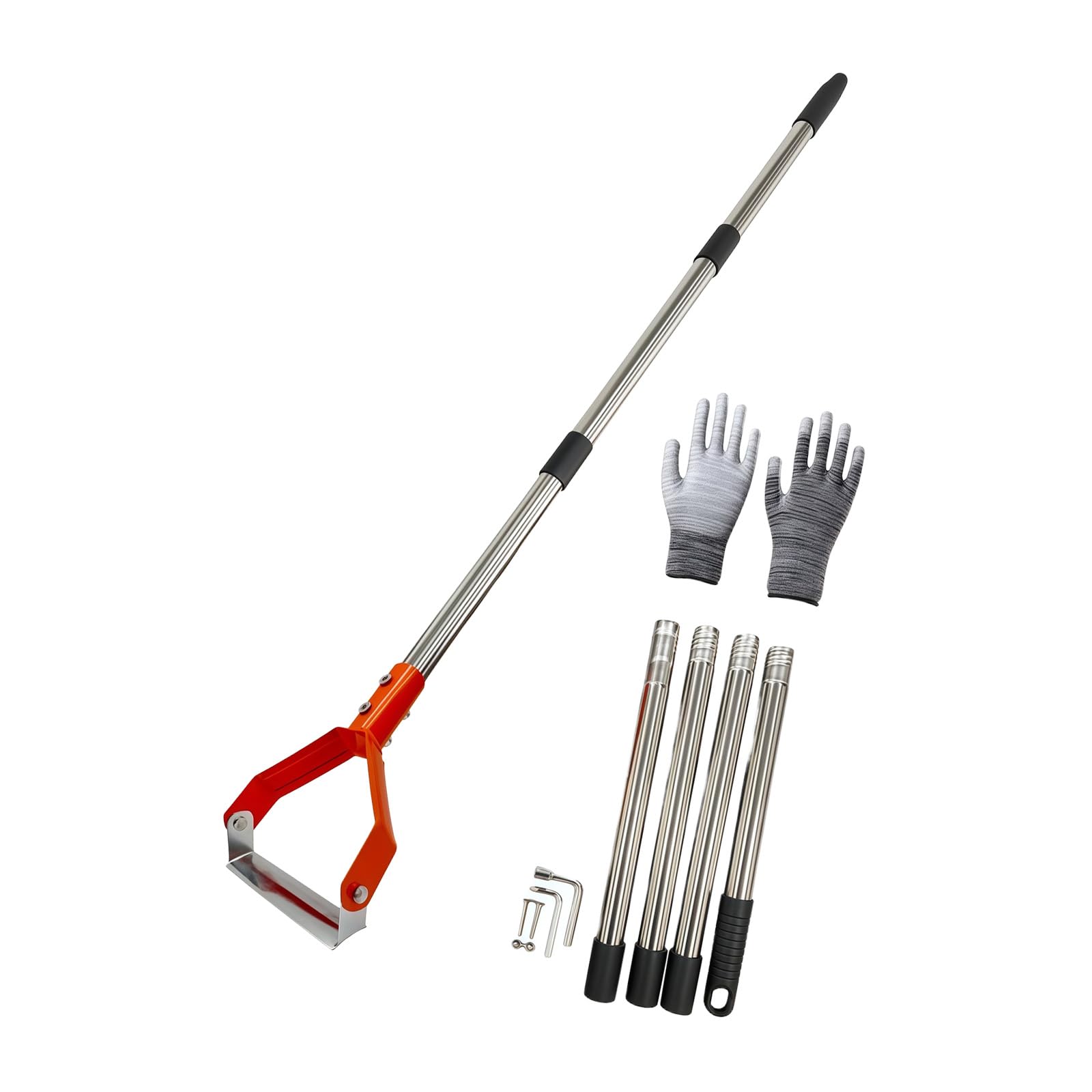 Stainless Steel Weeding Hoe with Ergonomic Handle Scuffle Hoe for Efficient Garden Grass Removal and Soil Cultivation Stainless Steel