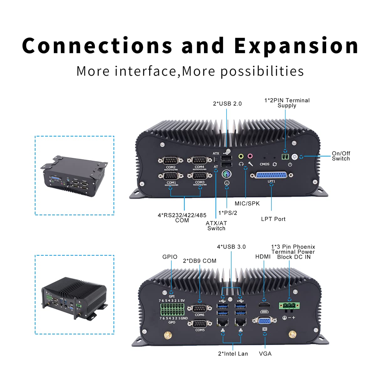 Industrial Mini PC,Quad-Core i5 10210U Fanless Desktop Computer Industrial Mini PC,Quad-Core i5 10210U Fanless Desktop Computer
