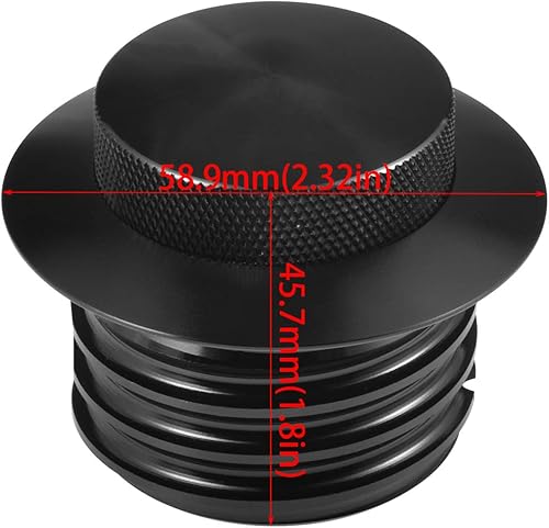 Miniatura 2 de Tapón de gasolina desplegable, tapa de gasolina negra atornillada, tanque de combustible ventilado para Har ley David-son, rosca regular