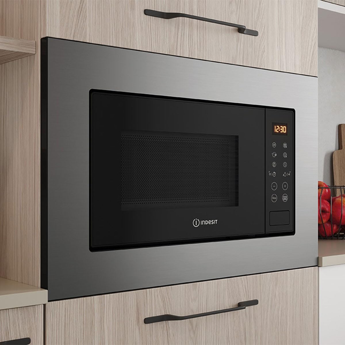 Indesit MWI 120 GX Microondas Integrable con Grill 20L 800W Acero Inoxidable