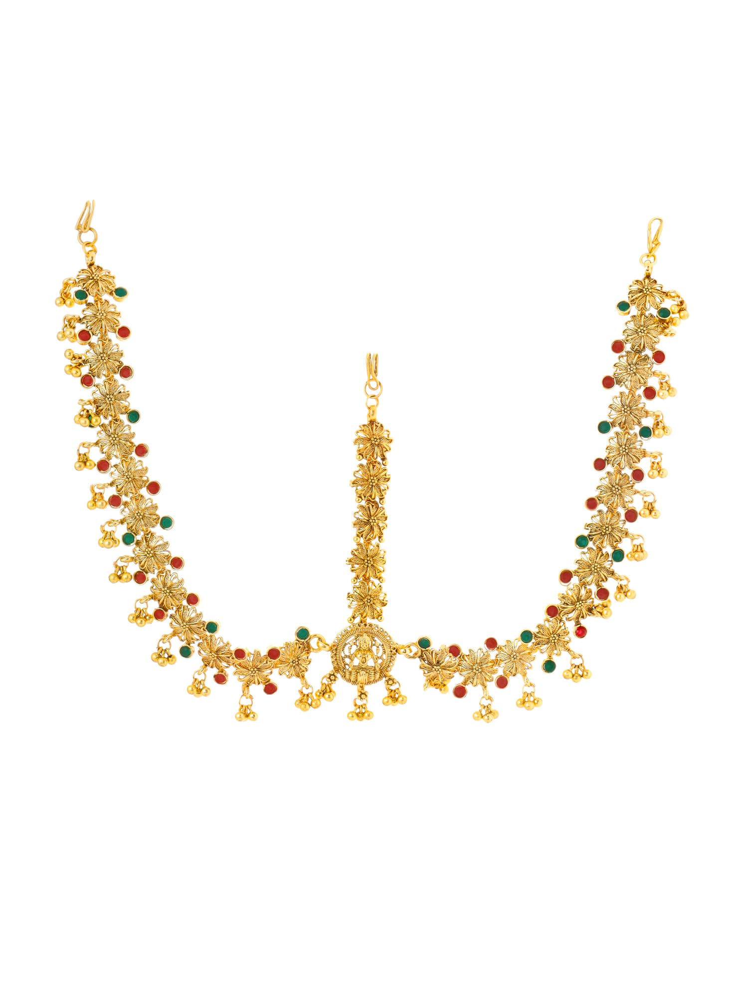 Head Chain For Women Gold Toned Bridal layered Beaded Traditional Mathapatti For Women and Girls